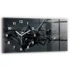 Horloge murale Wallfluent 60x30 cm Avec chiffres Aiguilles blanches Abstraction noire 1 pcs