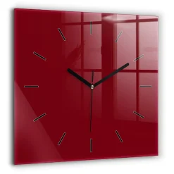 Horloge murale Wallfluent 60x60 cm Aiguilles noires Bordeaux 1 pcs