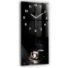 Horloge murale Wallfluent 30x60 cm Avec chiffres Aiguilles blanches Tasse de café 1 pcs