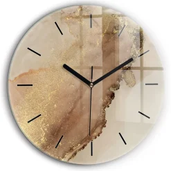Horloge murale Wallfluent fi60 cm Aiguilles noires Art moderne beige 1 pcs