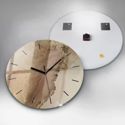 Horloge murale Wallfluent fi60 cm Aiguilles noires Art moderne beige 1 pcs