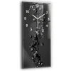 Horloge murale Wallfluent 30x60 cm Avec chiffres Aiguilles blanches Abstraction noire 1 pcs