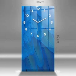 Horloge murale Wallfluent 30x60 cm Avec chiffres Aiguilles blanches Abstraction noire 1 pcs