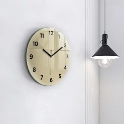 Horloge murale Wallfluent fi30 cm Avec chiffres Aiguilles noires Beige 1 pcs