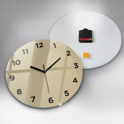 Horloge murale Wallfluent fi30 cm Avec chiffres Aiguilles noires Beige 1 pcs