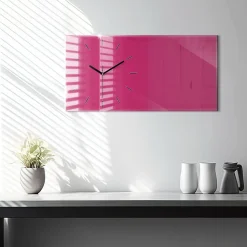 Horloge murale Wallfluent 60x30 cm Aiguilles noires Rose vif 1 pcs