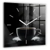 Horloge murale Wallfluent 60x60 cm Aiguilles blanches Tasse de café noir 1 pcs