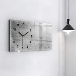Horloge murale Wallfluent 60x30 cm Avec chiffres Aiguilles noires Mur brut 1 pcs