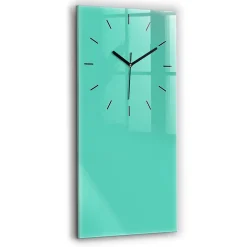 Horloge murale Wallfluent 30x60 cm Aiguilles noires Couleur turquoise 1 pcs