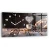 Horloge murale Wallfluent 60x30 cm Avec chiffres Aiguilles blanches Tasse de café 1 pcs