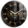 Horloge murale Wallfluent fi60 cm Aiguilles blanches Chiffres romains dorés 1 pcs