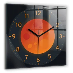 Horloge murale Wallfluent 60x60 cm Aiguilles noires Lune pleine 1 pcs