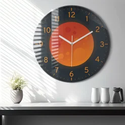 Horloge murale Wallfluent fi60 cm Aiguilles blanches Lune pleine 1 pcs