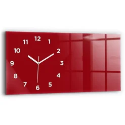 Horloge murale Wallfluent 60x30 cm Avec chiffres Aiguilles blanches Couleur rouge 1 pcs