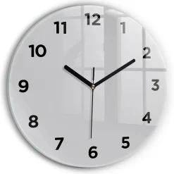 Horloge murale Wallfluent fi30 cm Avec chiffres Aiguilles noires Gris clair 1 pcs