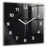 Horloge murale Wallfluent 60x60 cm Avec chiffres Aiguilles blanches Motif mur sombre 1 pcs