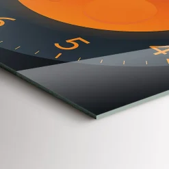 Horloge murale Wallfluent 30x30 cm Aiguilles noires Lune pleine 1 pcs