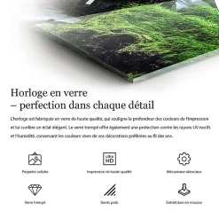 Horloge murale Wallfluent 30x60 cm Aiguilles noires Beige 1 pcs