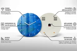 Horloge murale Wallfluent fi60 cm Aiguilles blanches Constellations et zodiaque 1 pcs