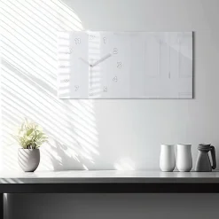 Horloge murale Wallfluent 60x30 cm Avec chiffres Aiguilles blanches Couleur blanc cassé 1 pcs