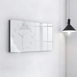 Horloge murale Wallfluent 60x30 cm Avec chiffres Aiguilles blanches Couleur blanc cassé 1 pcs