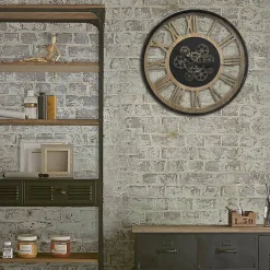 Horloge Paul - métal & bois D57 cm - Atmosphera