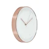Horloge ronde cuivrée et blanche 30.5 cm
