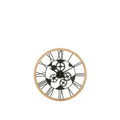 Horloge ronde en métal noir 60x4.5x60 cm