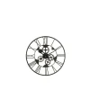 Horloge ronde en métal noir 60x4x60 cm