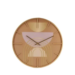 Horloge ronde métal doré motifs arches 40cm