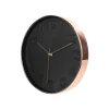 Horloge ronde noire et cuivrée 30.5 cm