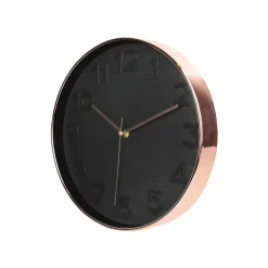 Horloge ronde noire et cuivrée 30.5 cm