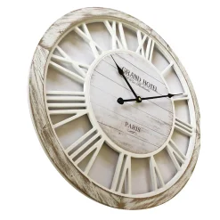Horloge Salon Horloge Murale Shabby Vintage Bois Blanc 50x50x4,5