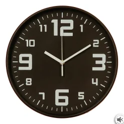 Horloge silencieuse - verre - D30 cm - Noir- Atmosphera