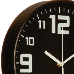 Horloge silencieuse - verre - D30 cm - Noir- Atmosphera