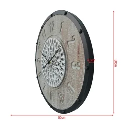 Horloge Suspendue Horloges Murales Brun Noir Mdf Métal Style Vintage