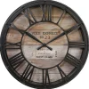 Horloge Vintage - noir & bois D39 cm - Atmosphera