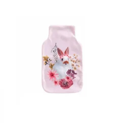 Housse de bouillotte Lapin fleuri