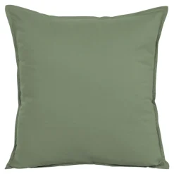 Housse de coussin 100% coton Hiva vert kaki clair l.60 x H.60cm GoodHome