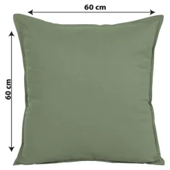 Housse de coussin 100% coton Hiva vert kaki clair l.60 x H.60cm GoodHome