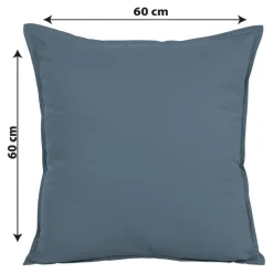 Housse de coussin 100% coton Hiva bleu l.60 x H.60cm GoodHome