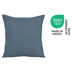 Housse de coussin 100% coton Hiva bleu l.60 x H.60cm GoodHome