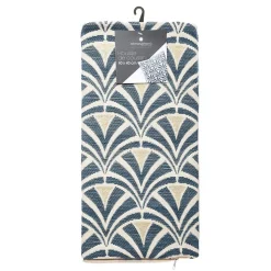 Housse de coussin - coton et chenille -motifs brodés - bleu - 40x40 cm - Atmosphera