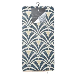 Housse de coussin - coton et chenille -motifs brodés - bleu - 40x40 cm - Atmosphera