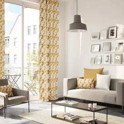 Housse de coussin 100% coton Hiva jaune ocre l.60 x H.60cm GoodHome