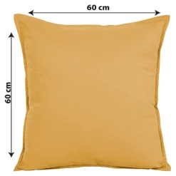 Housse de coussin 100% coton Hiva jaune ocre l.60 x H.60cm GoodHome