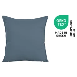 Housse de coussin 100% coton Hiva bleu l.45 x H.45cm GoodHome