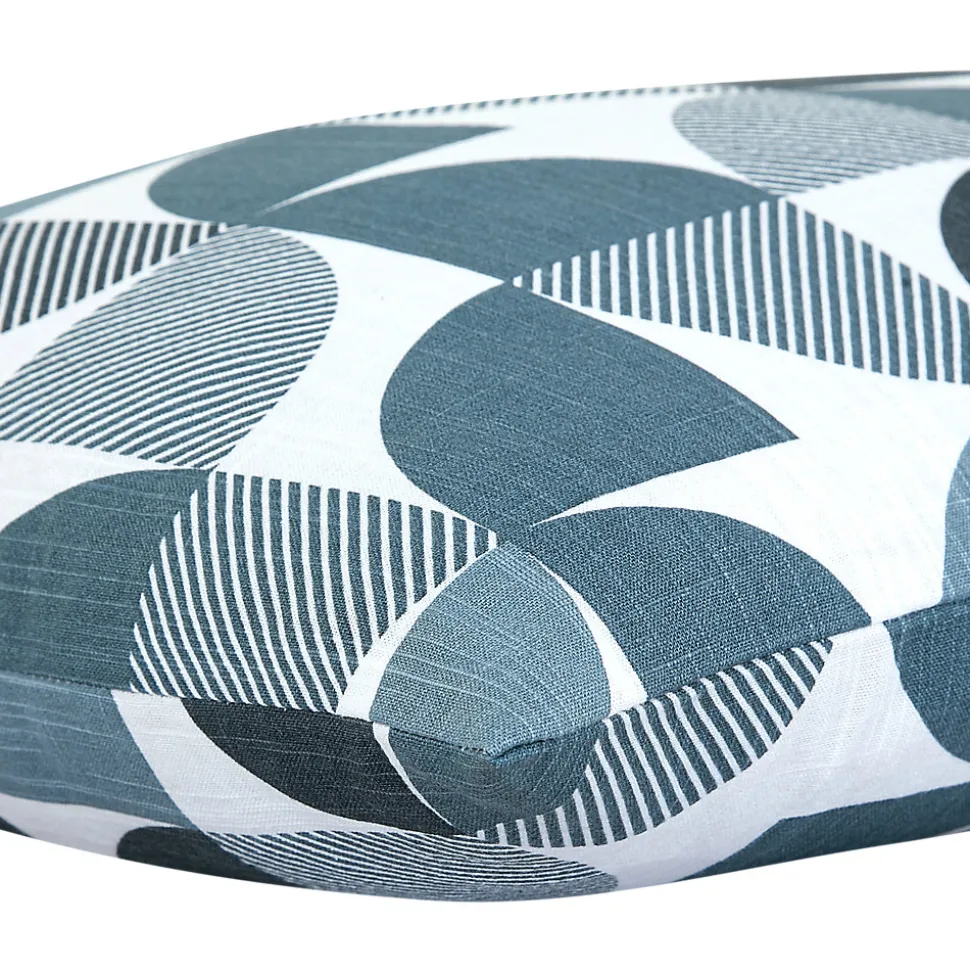 Housse de coussin 100% coton Peca imprimé géométrique bleu marine l.60 x H.40cm GoodHome