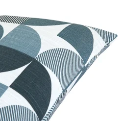 Housse de coussin 100% coton Peca imprimé géométrique bleu marine l.60 x H.40cm GoodHome