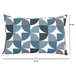 Housse de coussin 100% coton Peca imprimé géométrique bleu marine l.60 x H.40cm GoodHome